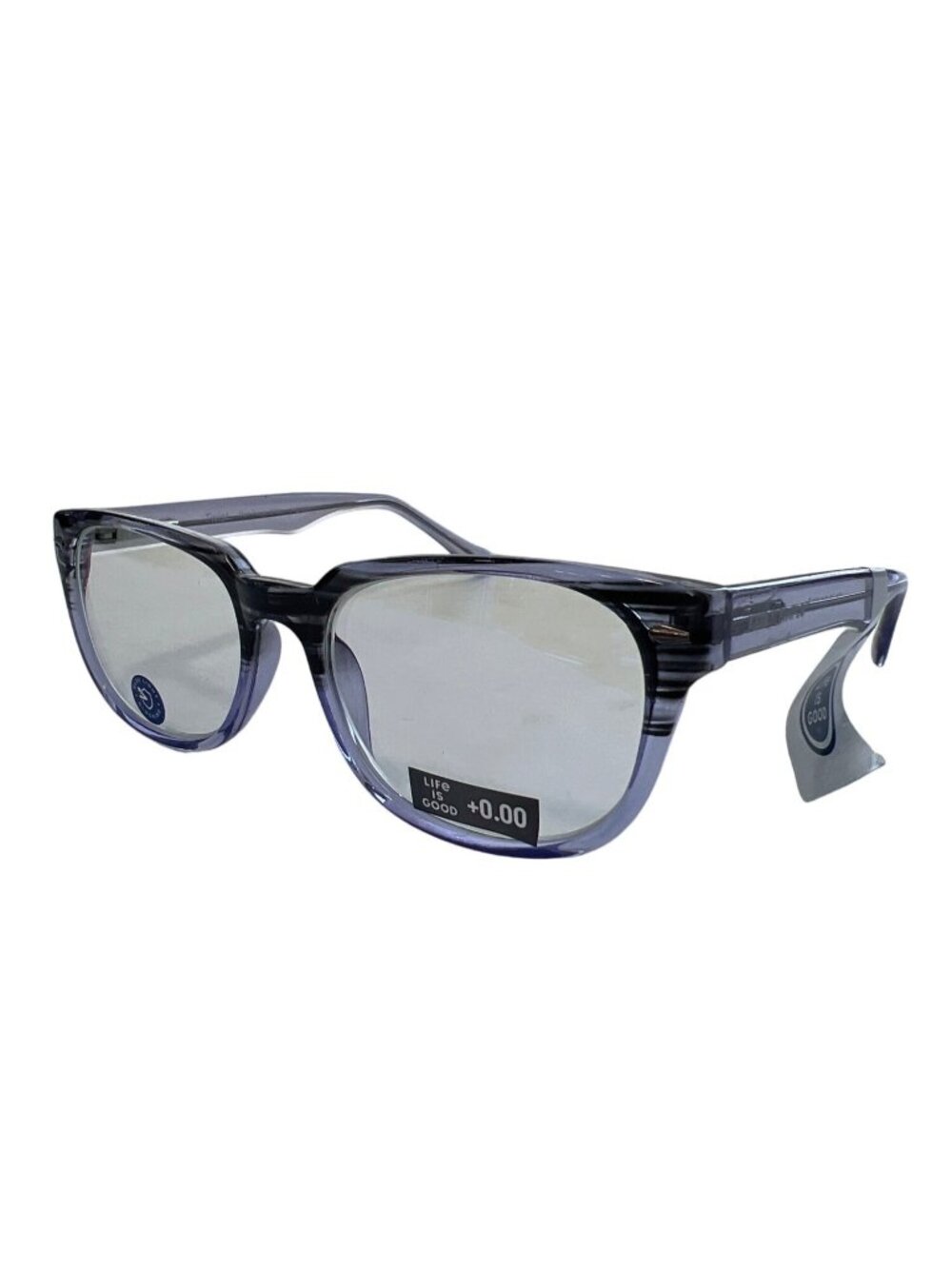 Life Is Good LIG Twist Glasses +0.00 Blue Light Blocking Dark Purple Reader NEW